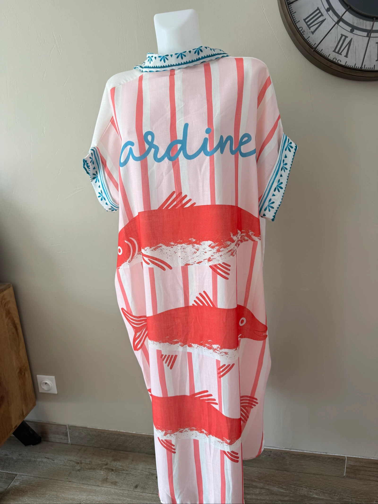 Oversize overhemdjurk Made in Italy linnen & katoen sardines trend – Maat 40 tot 48 – photo 2